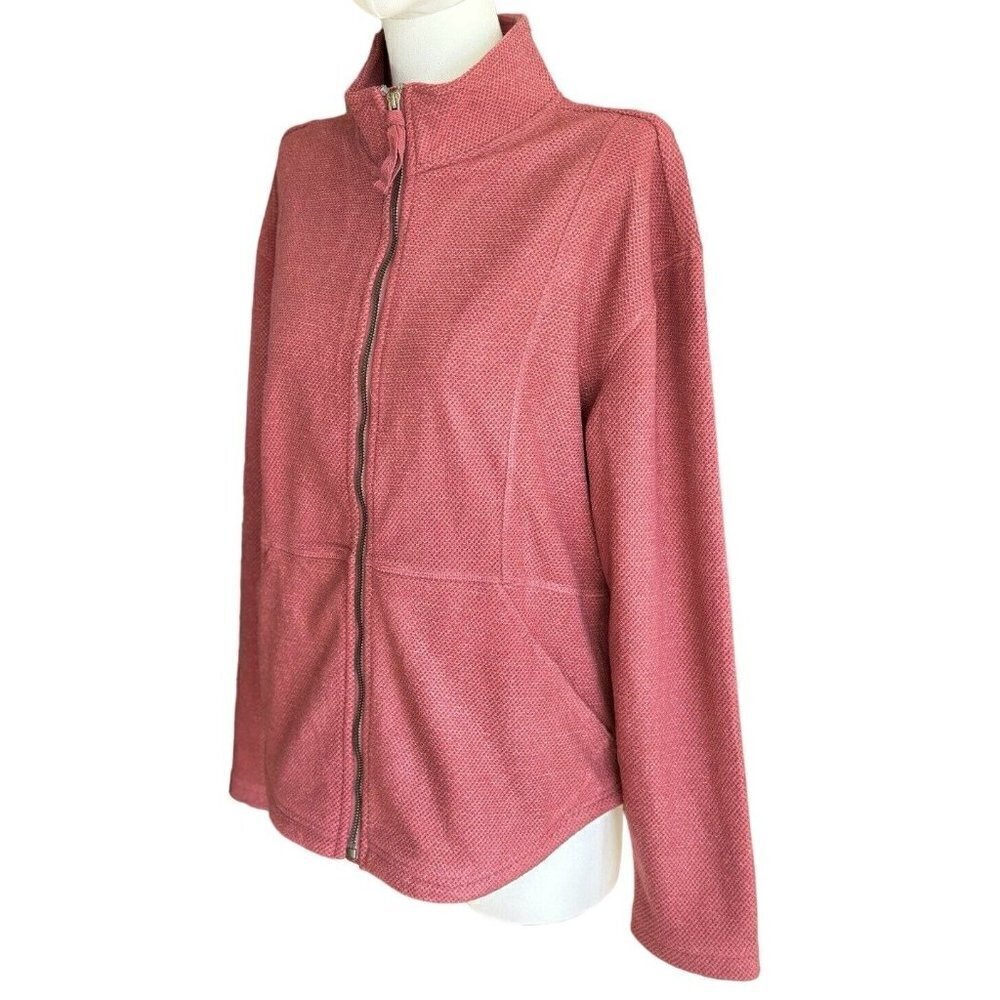 Avalanche Burgundy Full Zip Mock Neck Long Sleeve Jacket w/Pockets Women's Sz L - Picture 6 of 12